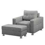 Fauteuil Upwell Tissu structuré - Platine - Avec repose-pieds