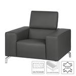 Fauteuil Varberg XXL Cuir véritable gris foncé