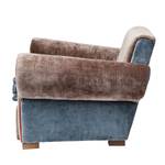 Fauteuil Yesterday bruin fluweel/blauw