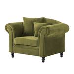 Fauteuil York Velours vert olive