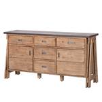 Dressoir Beton II deels massief acaciahout/betonnen look - Steenkoolkleurig