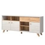 Sideboard Calvi I Pinie Weiß Dekor / Eiche Navarra Dekor - Konisch