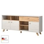 Sideboard Calvi I Pinie Weiß Dekor / Eiche Navarra Dekor - Konisch