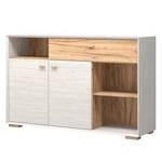 Dressoir Calvi III Witte pijnboomhouten look/Navarra eikenhoutkleurig - Hoekig