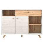 Dressoir Calvi III Witte pijnboomhouten look/Navarra eikenhoutkleurig - Conisch