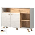 Sideboard Calvi III Pinie Weiß Dekor / Eiche Navarra Dekor - Konisch