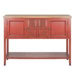 Sideboard Charlotte V Ulme / Pinie massiv - Eiche Dekor / Rot