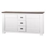 Buffet Deaumain Acacia partiellement massif - Blanc - 160 x 85 cm