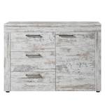 Sideboard Gola I witte grenenhouten look - geveegd