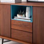 Sideboard Kallio III Walnuss / Matt Blau