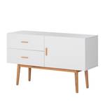 Credenza Lindholm II Parzialmente in legno massello di quercia Bianco