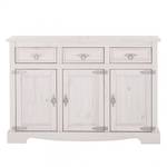 Commode Zacateca (3 portes) Pin massif blanc