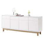 Sideboard Melia I hoogglans wit/eikenhout