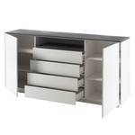 Sideboard Milton II Mat Blanc / Gris minéral