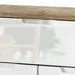 Sideboard Molio II monumentale eikenhouten look/hoogglans wit