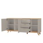 Sideboard Neston II Eiche teilmassiv - Matt Steingrau / Eiche Navarra Dekor