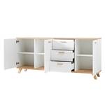 Dressoir Neston II deels massief eikenhout - Mat wit/Sanremo eikenhouten look