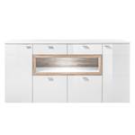 Dressoir Cornhill (incl. verlichting) hoogglans wit/Sanremo eikenhouten look