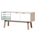 Sideboard Stig I Eiche / Weiß / Pastellblau