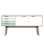 Sideboard Stig I Eiche / Weiß / Pastellblau