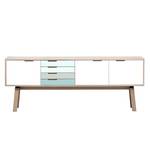 Buffet Stig III Chêne / Blanc / Bleu pastel