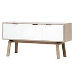 Sideboard Stig II Weiß / Eiche - Höhe: 80 cm