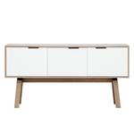 Sideboard Stig II Weiß / Eiche - Höhe: 80 cm