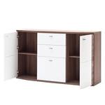 Buffet Sunja Blanc brillant / imitation chêne truffier