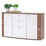 Buffet Sunja Blanc brillant / imitation chêne truffier