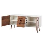 Buffet Verwood I Marron - Blanc - Bois manufacturé - 160 x 75 x 40 cm