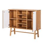 Sideboard Why Wood I deels massief eikenhout - wit/lichte eikenhouten look