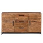 Dressoir Woodson massief acaciahout/ijzer - Acaciahouten Lichtbruin - Breedte: 145 cm