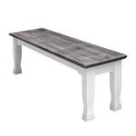 Banc d'assise Basilico Epicéa partiellement massif Blanc / Marron- gris - 140 cm