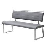 Banc Lezuza Imitation cuir / Acier inoxydable - Gris