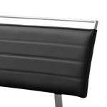 Banc Lezuza Imitation cuir / Acier inoxydable - Noir