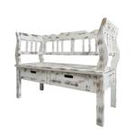 Banc Selsey Paulownia partiellement massif - Blanc antique