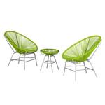 Mobili da salotto Copacabana (3 pezzi) Polyrattan verde Set tavolino e sedie da giardino Copacabana (3 pezzi) - Materiale sintetico - Verde