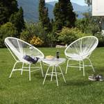 Mobili da salotto Copacabana (3 pezzi) Polyrattan bianco Set tavolino e sedie da giardino Copacabana (3 pezzi) - Materiale sintetico - Bianco