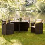 Sitzgruppe Paradise Lounge I (5-teilig) Polyrattan/Textil Braun/Beige