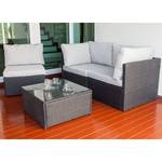 Sitzgruppe Paradise Lounge I (6-teilig) Webstoff / Polyrattan - Grau / Hellgrau