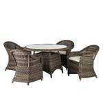 Sitzgruppe Royal Comfort (5-teilig) Polyrattan Braun