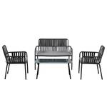 Sitzgruppe Townie Webstoff / Polyrattan - Grau / Schwarz