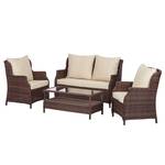 Sitzgruppe Vincenzo (4-teilig) Polyrattan - Braun/Beige