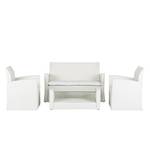 Loungeset White Cloud (4-delig) van polyrotan in wit