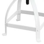 Tabouret Ambon Manguier massif / Métal - Manguier foncé / Blanc