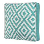 Coussin dassise Hayes Tissu - Turquoise / Blanc