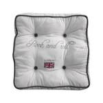 Coussin d'assise Rock n Roll Blanc - Textile - 40 x 9 x 40 cm