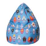 Pouf poire BeanBag Robotor L Tissu - Bleu / Noir