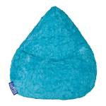 Zitzak Fluffy L auberginekleurig geweven pluche - Turquoise