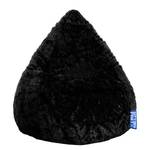 Pouf a sacco Fluffy XL Peluche blu - Nero